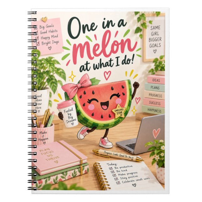 One in a Melon Motivational Notebook (Front)