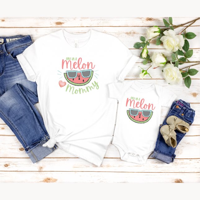One In A Melon Mummy T-Shirt (Let your mommy know she is one in a melon with this cute watermelon shirt! )