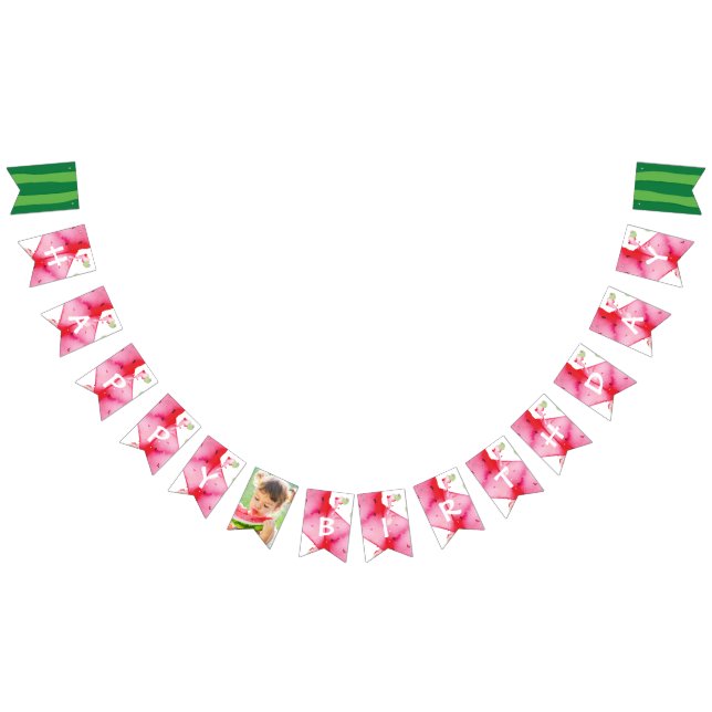One In a Melon Personalised Birthday Photo Bunting (All)