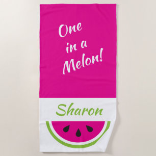 One in a Melon Personalised Watermelon Beach Towel