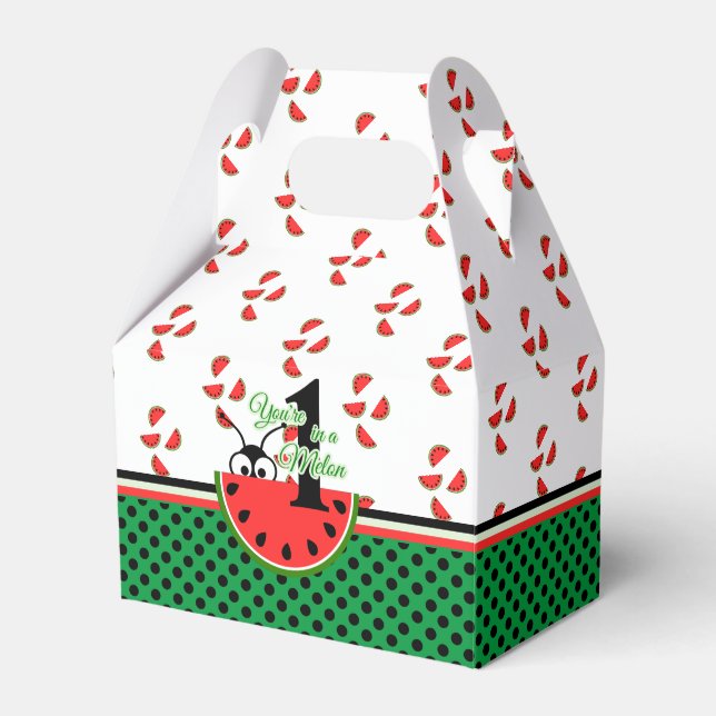 One in a Melon Picnic Ant with Watermelon Favour Box (Front Side)