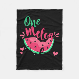 One In A Melon Sister Summer Birthday Party Matchi Fleece Blanket