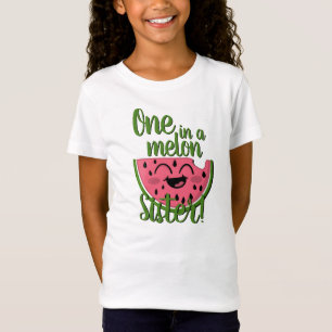 One in a Melon Sister Watermelon First Birthday T-Shirt