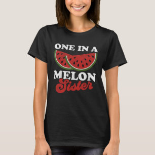 One In A Melon Sister Watermelon Summer Retro Cut T-Shirt