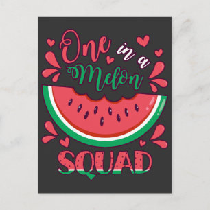 One in a Melon Squad B-Day Party Postcard