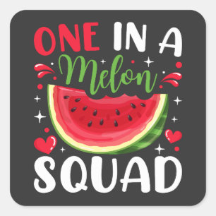 One in a Melon Squad B-Day Party Square Sticker