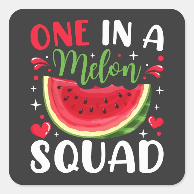One in a Melon Squad B-Day Party Square Sticker (Front)