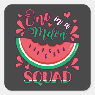 One in a Melon Squad B-Day Party Square Sticker