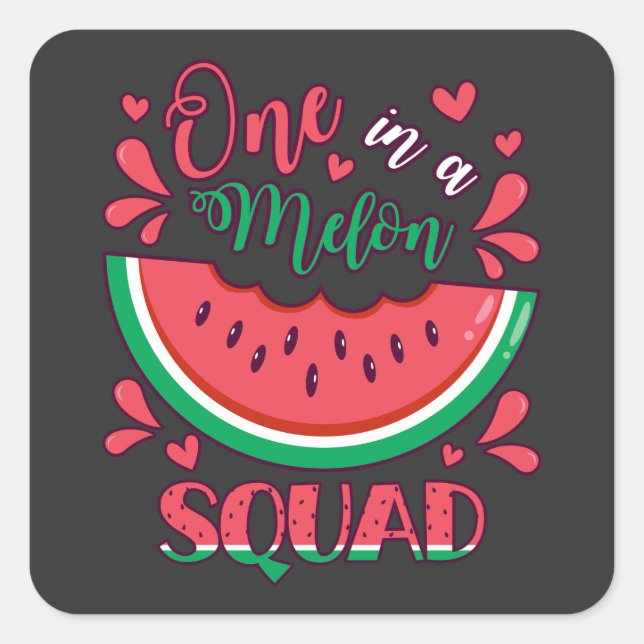 One in a Melon Squad B-Day Party Square Sticker (Front)