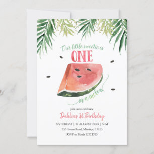 One in a Melon Summer Birthday Invitation
