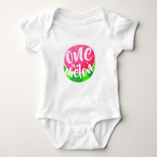 One in a Melon Sweet Summer Watermelon Baby Bodysuit