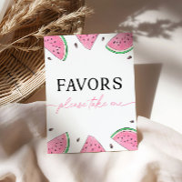 One In A Melon Table Sign Watermelon Favours Sign