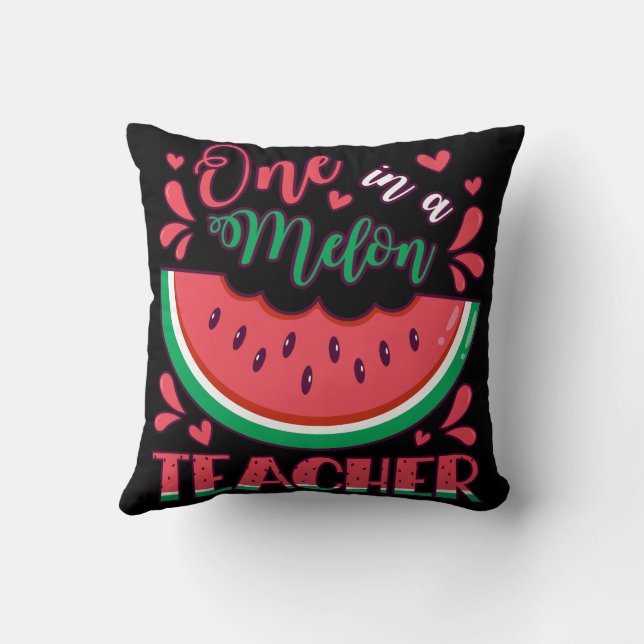 One in a Melon Teacher B-Day Party Cushion (Back)