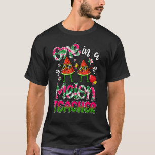 One In A Melon Teacher Dabbing Watermelon Funny Su T-Shirt