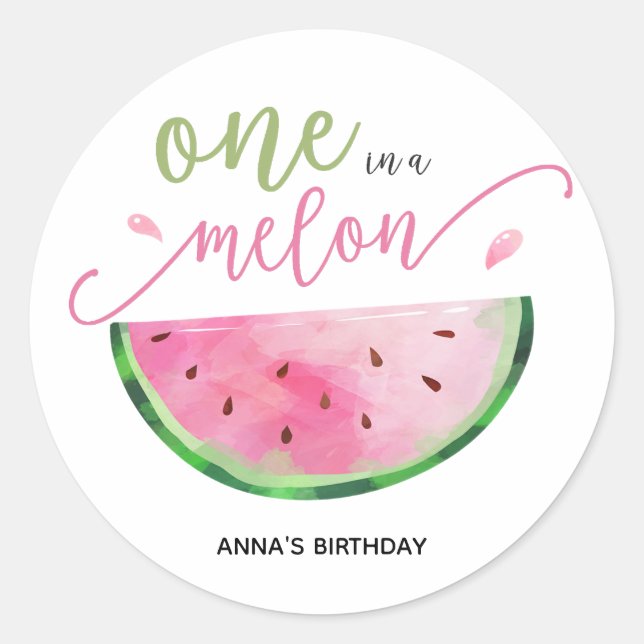 One in a Melon thank you sticker (Front)