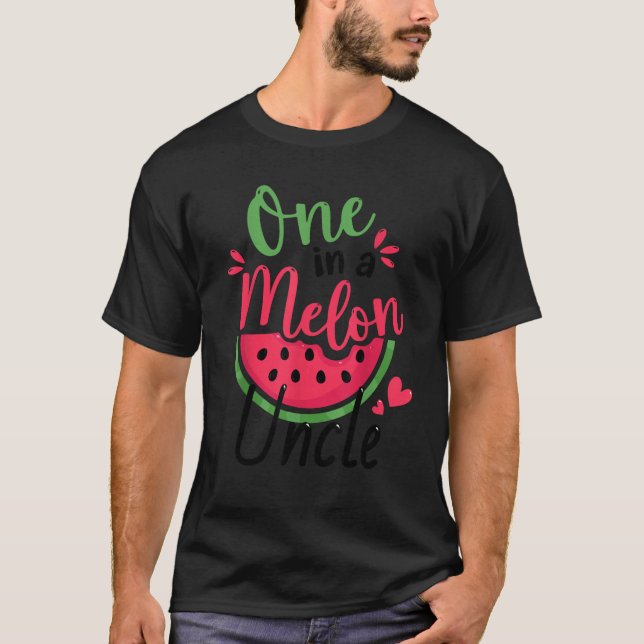 One in a Melon Uncle 1st Birthday Party Family Mat T-Shirt (Front)