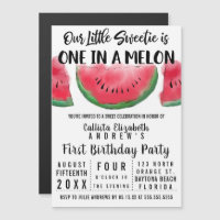 One in a Melon Watercolor Watermelon 1st Birthday