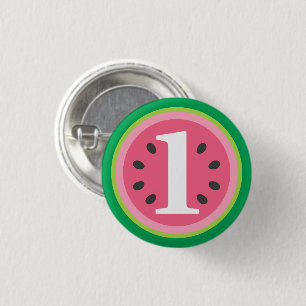 One in a Melon Watermelon 1st Birthday Party Favou 3 Cm Round Badge