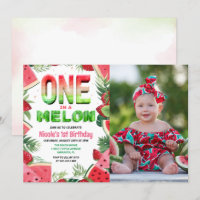 One in a Melon Watermelon 1st Birthday Photo