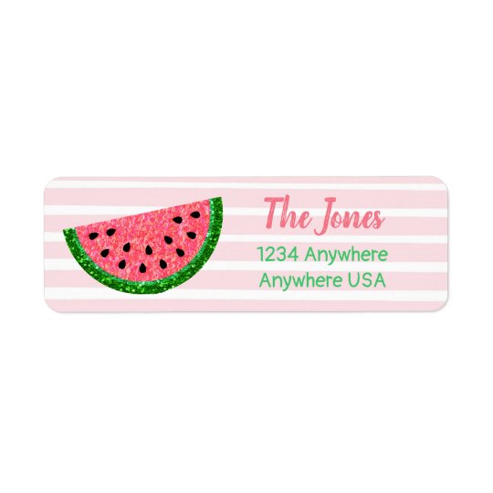 One In A Melon Watermelon Address Labels Sticker Zazzle Co Uk