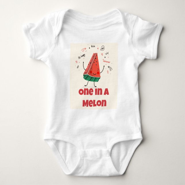 One in a Melon – Watermelon Baby Bodysuit (Front)