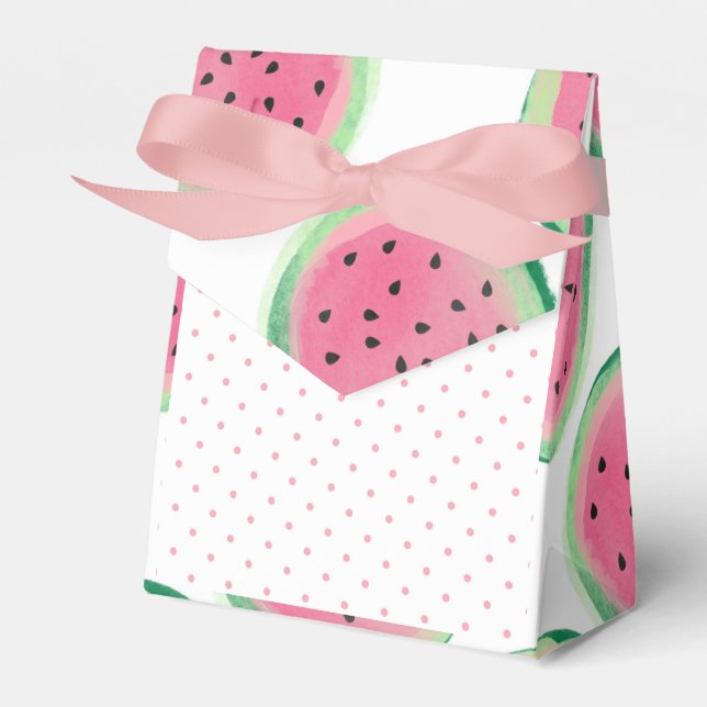 One in a Melon Watermelon Birthday Girl  Favour Box (Front Side)