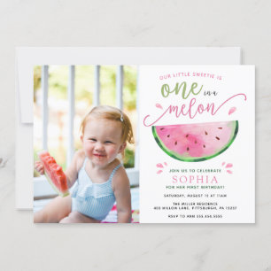 One in a Melon Watermelon Birthday Invitation