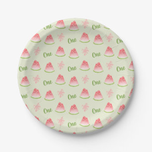 One in a Melon Watermelon Birthday Paper Plate
