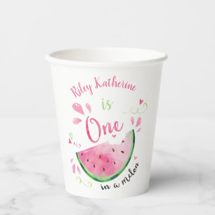 One in a Melon Watermelon Birthday Party Paper Pla Cups
