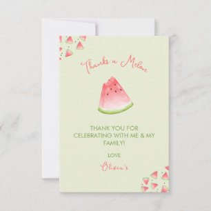 One in a Melon Watermelon Birthday Thank You Card
