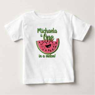 One in a Melon Watermelon Cute First Birthday Baby T-Shirt