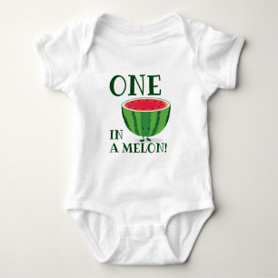 One in a Melon Watermelon First Birthday Cartoon Baby Bodysuit