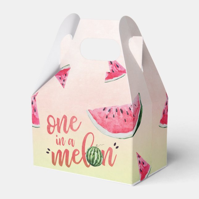 One in a Melon Watermelon First Birthday Favour Box (Front Side)