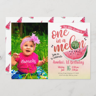 One in a Melon Watermelon First Birthday Invite