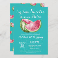 One in a Melon Watermelon First Birthday Invite