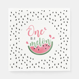 One in a Melon Watermelon First Birthday Napkin