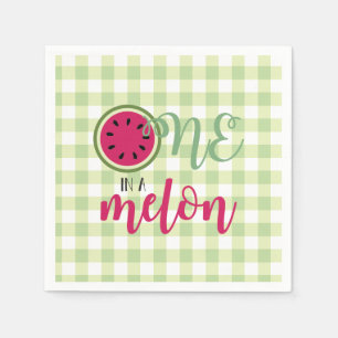 One in a Melon Watermelon First Birthday Napkin