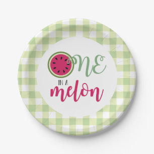 One in a Melon Watermelon First Birthday Paper Plate
