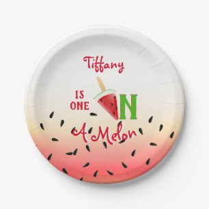 One In A Melon Watermelon Fruit Paper Plate