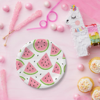 One in a Melon Watermelon Paper Plates Summer Birt