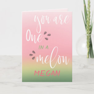 One In A Melon Watermelon Personalised Birthday Card