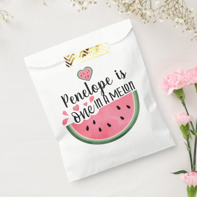 One In A Melon Watermelon Personalised Birthday  Favour Bags (Sealed)