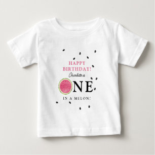 One in a Melon Watermelon Summer Birthday Kids Baby T-Shirt