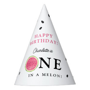 One in a Melon Watermelon Summer Birthday Party Hat