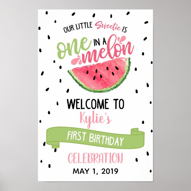 One in a Melon Welcome Sign (Front)