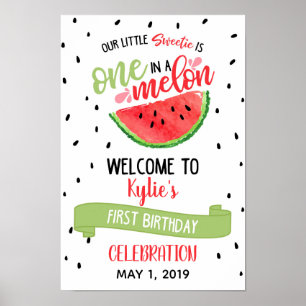 One in a Melon Welcome Sign - Red