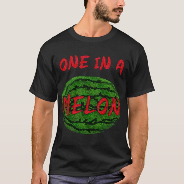 One In A Melon Whole Watermelon Funny Pun Fruit Sw T-Shirt (Front)