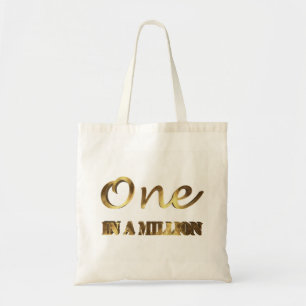 One in a million Elegant Gold Brown Typography Tote Bag