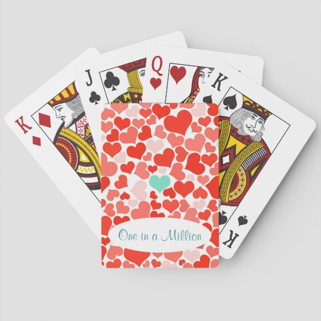 One in a Million Hearts Valentine Playing Cards (Back)