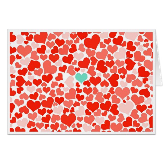 One in a Million Red Hearts Valentine Card